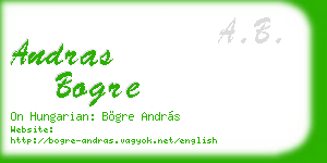andras bogre business card