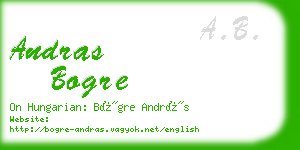 andras bogre business card